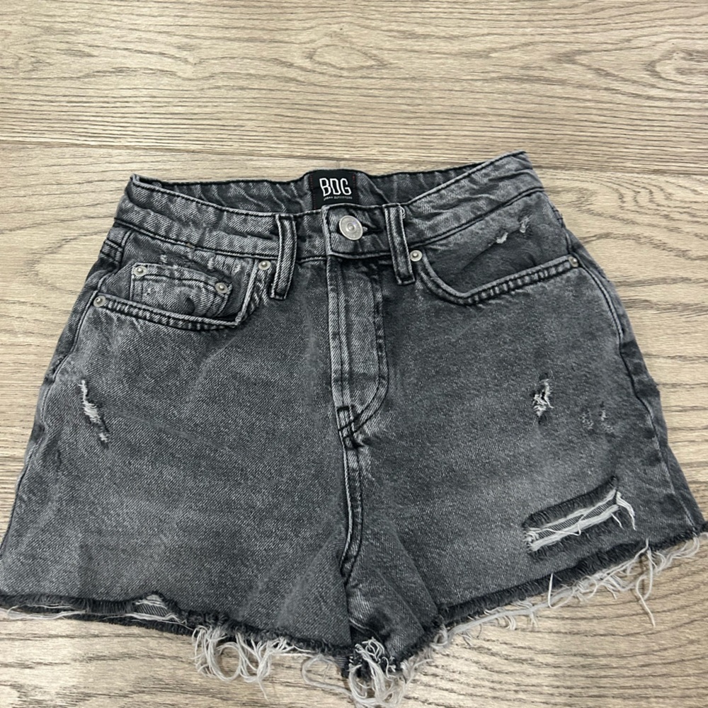 BDG Women's Distressed Black Denim Shorts